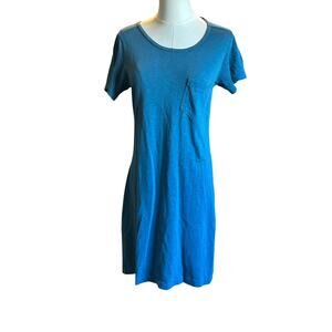 American Giant blue tee Tshirt dress medium stretchy classic Pima cotton